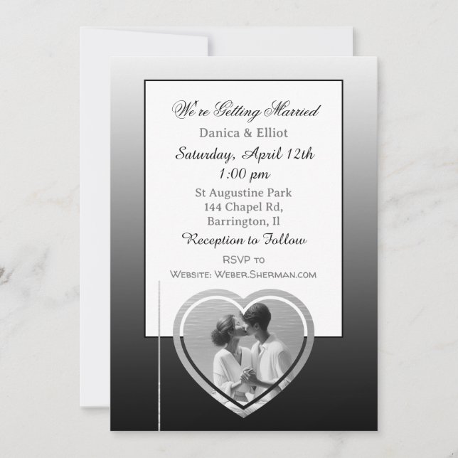 Couple's Minimalist Photo Elegant Wedding Invitati Invitation (Front)
