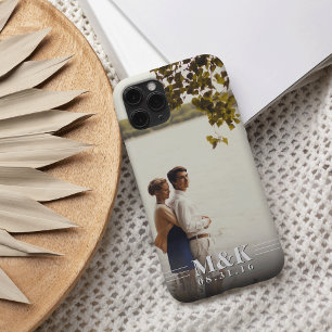 Couples Monogram Custom Photo iPhone 16 Case