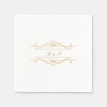 Couple&#39;s Monogram Elegant Gold Swirl Wedding Napkins