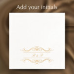 Couple&#39;s Monogram Elegant Gold Swirl Wedding Napkins