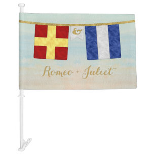 Couples Monogram Maritime Signal Flags Watercolor