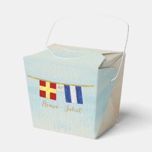 Couples Monogram Maritime Signal Flags Watercolor Favor Boxes