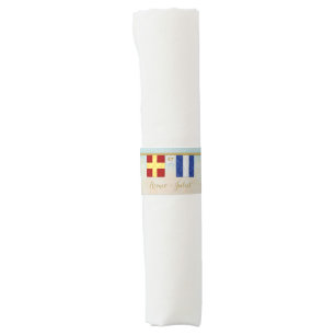 Couples Monogram Maritime Signal Flags Watercolor Napkin Bands