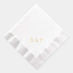 Couple's Monogram Modern Chic Wedding Gold Foil Napkins