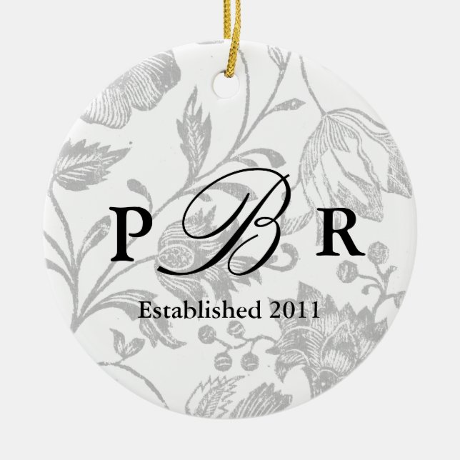 Couple's Monogram Ornament Gray (Front)
