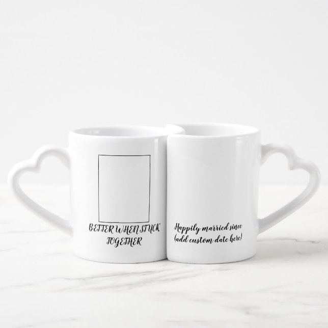 Couples mugs. Customizable wedding coffee cups (Front Nesting)
