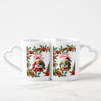 Couple's mugs with Happy Christmas message