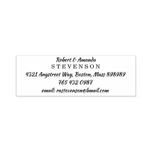 Couples Name & Address Newlyweds New Home Self-inking Stamp
