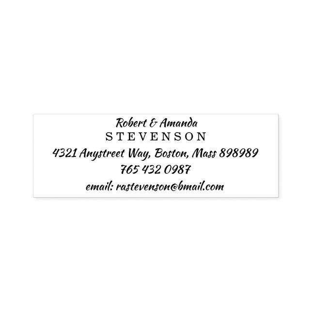 Couples Name & Address Newlyweds New Home Self-inking Stamp (Design)