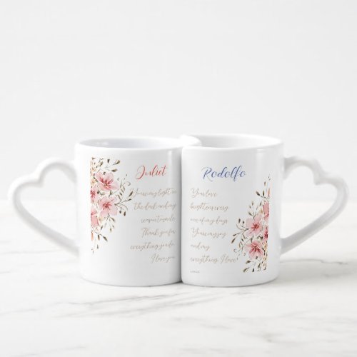 Couples Name and Message Personalized Mug Set