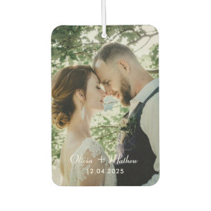 Couples Name And Wedding Photo Air Freshener