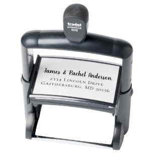 Couples Name Script Return Address Self-inking Stamp