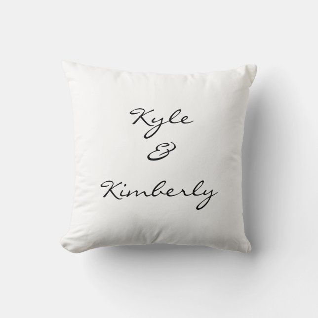 Couples Name Throw Pillow (Front)
