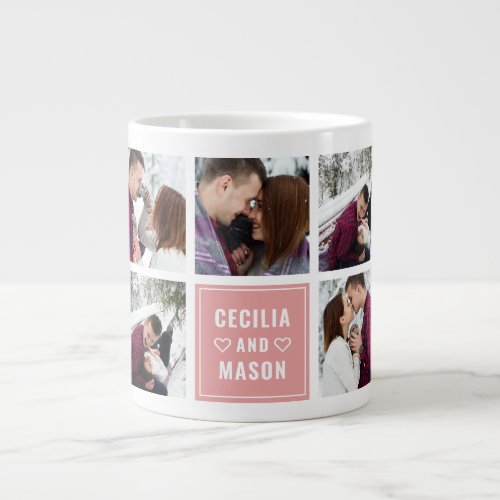 Couples Name Valentines Day Custom Photo Giant Coffee Mug