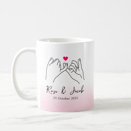 Couples Name Valentines Day Pinky Promise Coffee Mug