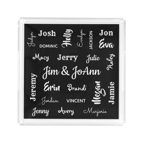 Couples Name wChildren  Grandchildren Names Acrylic Tray