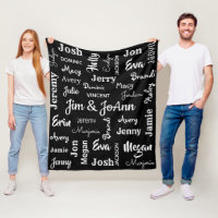 Couples Name w/Children & Grandchildren Names Fleece Blanket