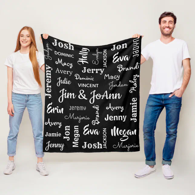 Couples Name w/Children & Grandchildren Names Fleece Blanket Zazzle
