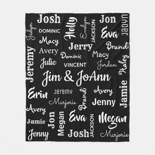 Couples Name w/Children & Grandchildren Names Fleece Blanket Zazzle