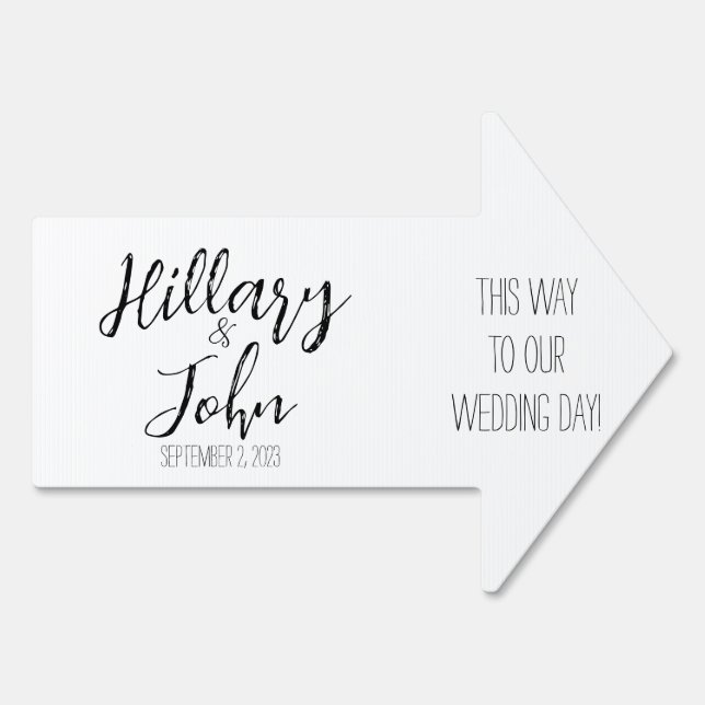 Couple's Name Wedding Day Yard Sign (Back)