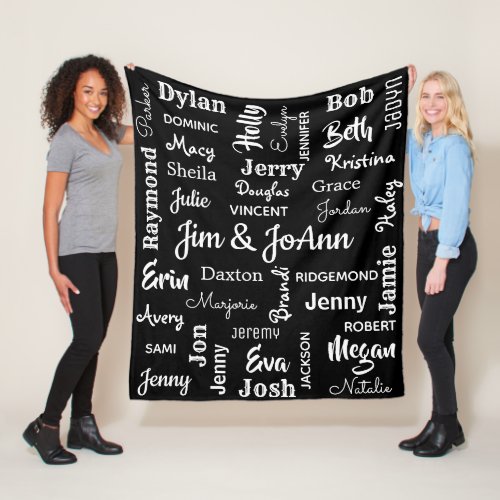 Couples Name With Up To 40 Other Names Fleece Blanket