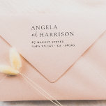 Couples Names Elegant Wedding Return Address Self-inking Stamp<br><div class="desc">A simple and elegant return address stamp for any couple. This rubber stamp design features two names in chic serif typography, with "and" written in a modern calligraphy script. Below, the address or contact details are printed in bold capitals. All of the text is aligned to the left. Edit the...</div>