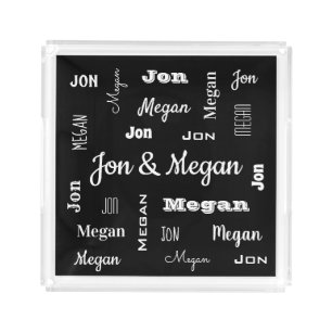 Couples Names In Cool Fonts Acrylic Tray