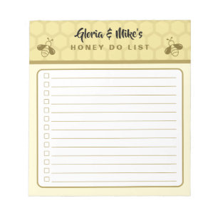 Couples Names Mini Honey Do List Notepad