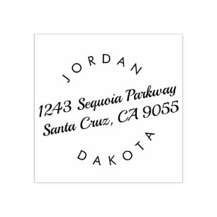 Couple's Names Modern Script Return Address Rubber Stamp