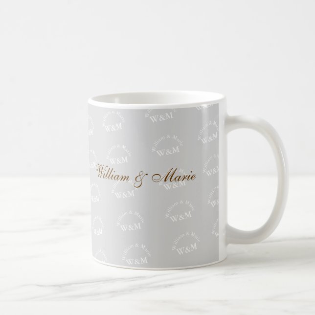 couples names pattern - Mr. and Mrs. personalized Coffee Mug (Right)
