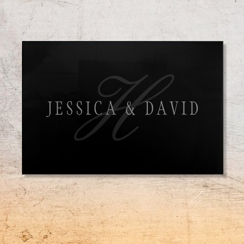 Couples Names  Surname Monogram Acrylic Print