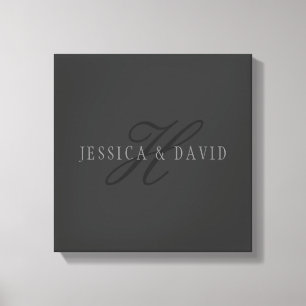 Couples Names & Surname Monogram Canvas Print