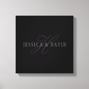 Couples Names & Surname Monogram Canvas Print