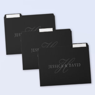 Couples Names & Surname Monogram File Folder