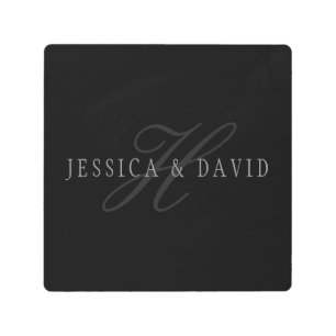 Couples Names & Surname Monogram Metal Print