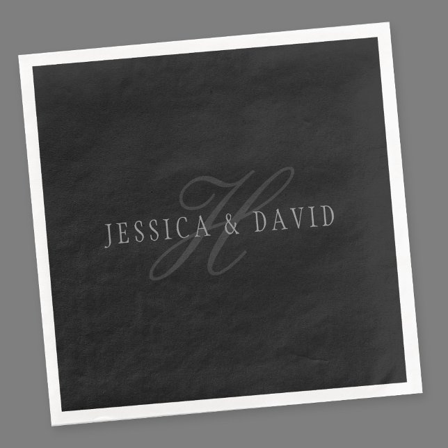 Couples Names & Surname Monogram Paper Dinner Napkins (Creator Uploaded)
