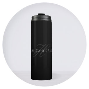 Couples Names & Surname Monogram Thermal Tumbler