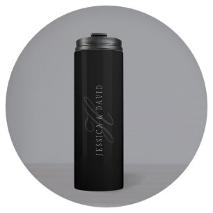 Couples Names & Surname Monogram Thermal Tumbler