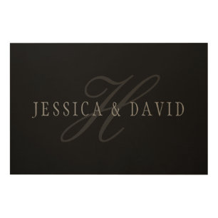 Couples Names & Surname Monogram Wood Wall Art