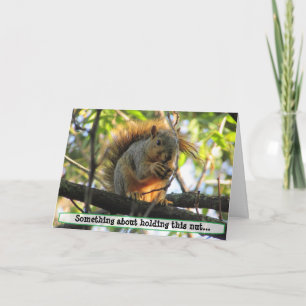 Couple's  Naughty Squirrel Holding Nut Humor Card