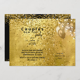 Couples New Festive New Year's Eve Party  Invitation