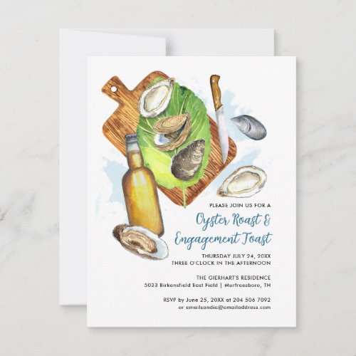 Couples Oyster Roast Engagement Toast Party Invitation