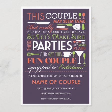 Couples Party Eggplant Invitation