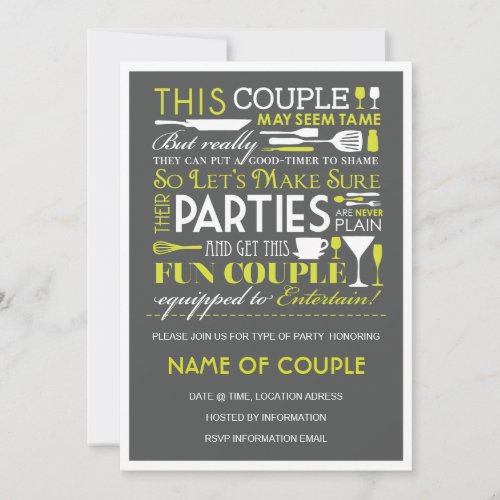 Couples Party Custom Invitations