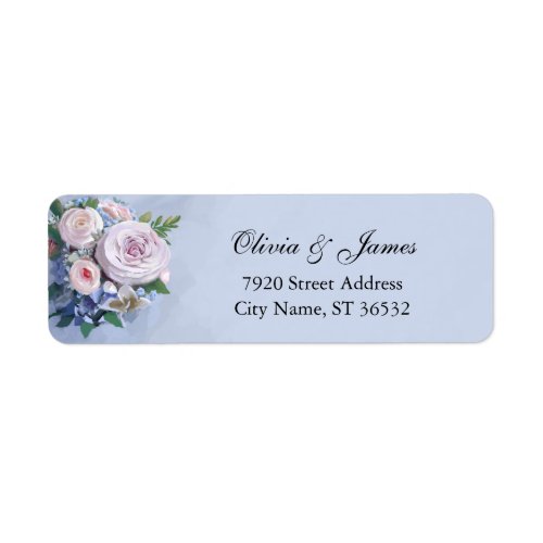 Couples Peony Rose Floral Elegant Label