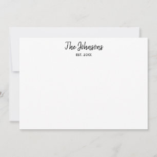 Couples Personalized Black Marker Calligraphy Note Card