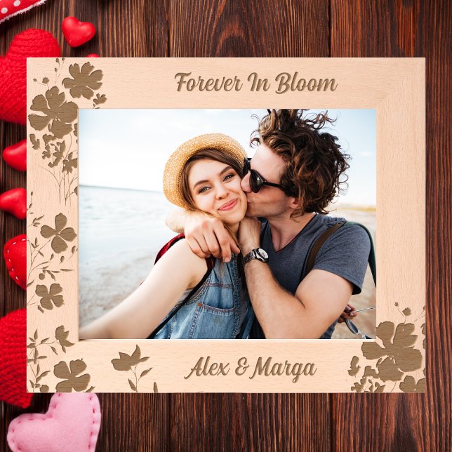 Couples Personalized Gift Floral Wooden Etched (Creator Uploaded)