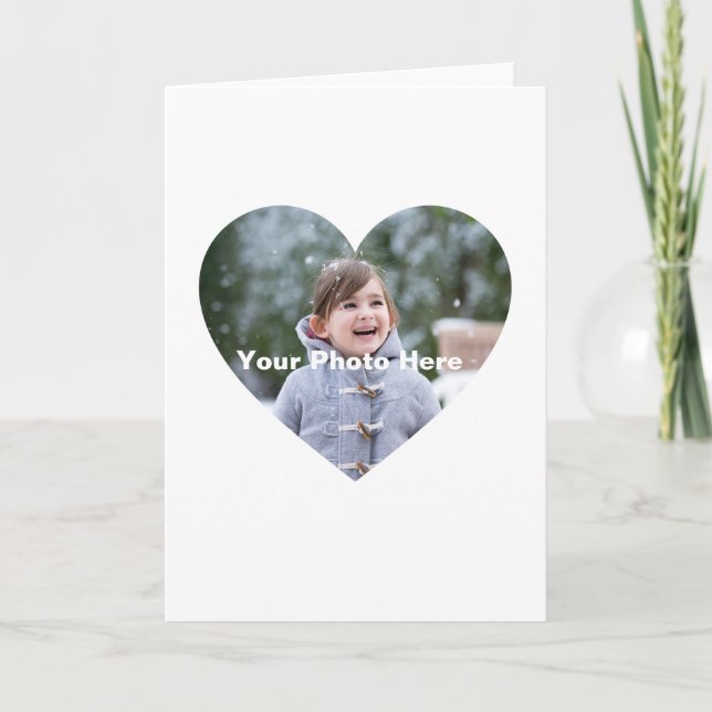 Couples Personalized Heart-Shaped Photo Card (Front)