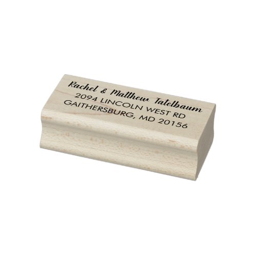 Couples Personalized Return Address Rubber Stamp