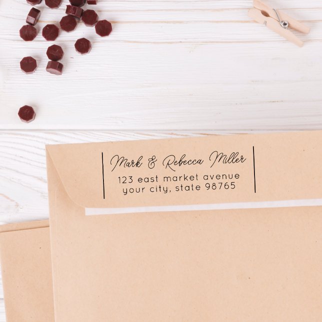 Couple's Personalized Return Address Self-inking Stamp (Rubber Stamp Mock-up)
